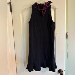 Eliza J Navy & Pink Bow Dress